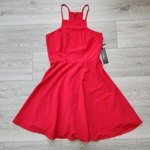 Lulus Call To Charms Red Sleeveless Skater Dress Womens Medium Racerback Nwt